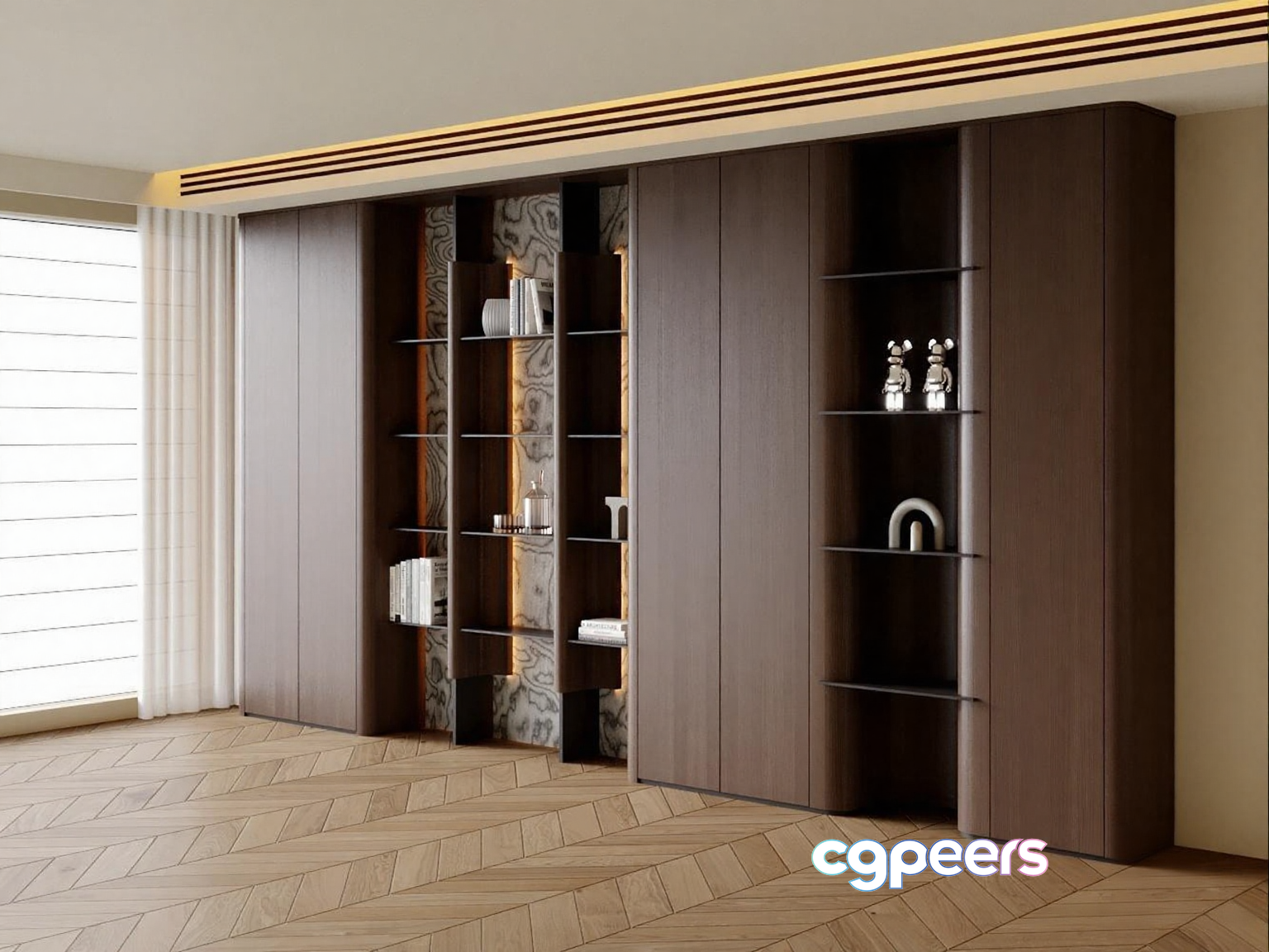 Modern Shelving Unit 3D Model - 12093 - VRAY Render