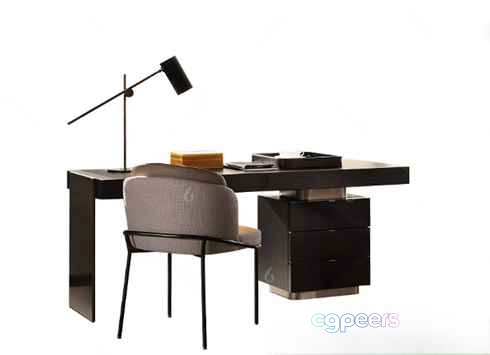 Modern Black Desk 3D Model - 13864 - VRAY Render Modern Black Desk 3D Model - 13864 - VRAY Render