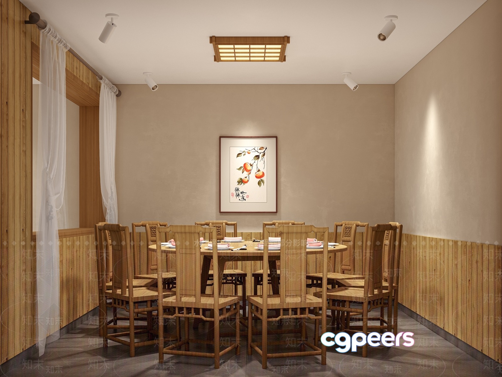 A Wooden Dining Table 3D Model - 3510 - VRAY Render A Wooden Dining Table 3D Model - 3510 - VRAY Render
