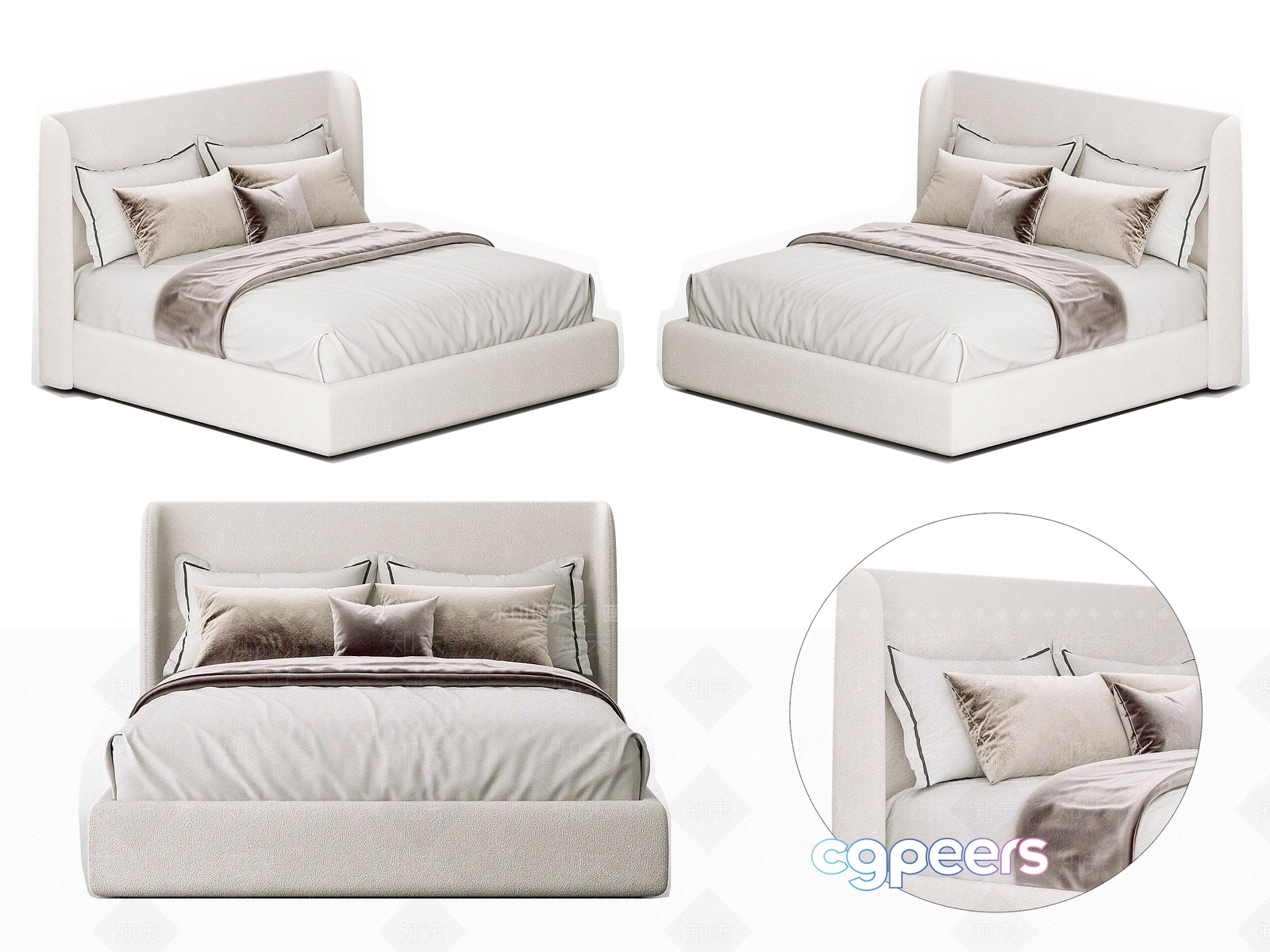 Modern Bed Frame 3D Model - 16460 - CORONA Render