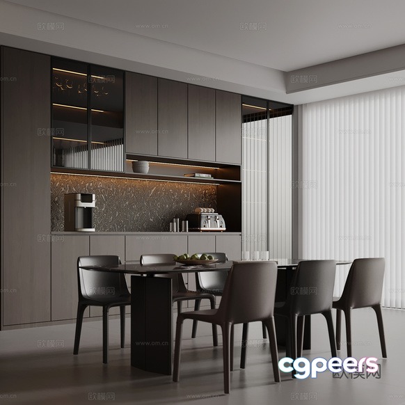 Modern Dining Room 3D Model - 17322 - VRAY Render Modern Dining Room 3D Model - 17322 - VRAY Render