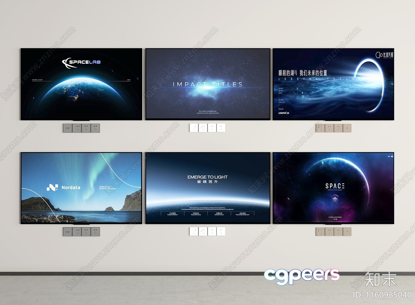 Space-Themed Presentation Slides 3D Model - 10571 - VRAY Render