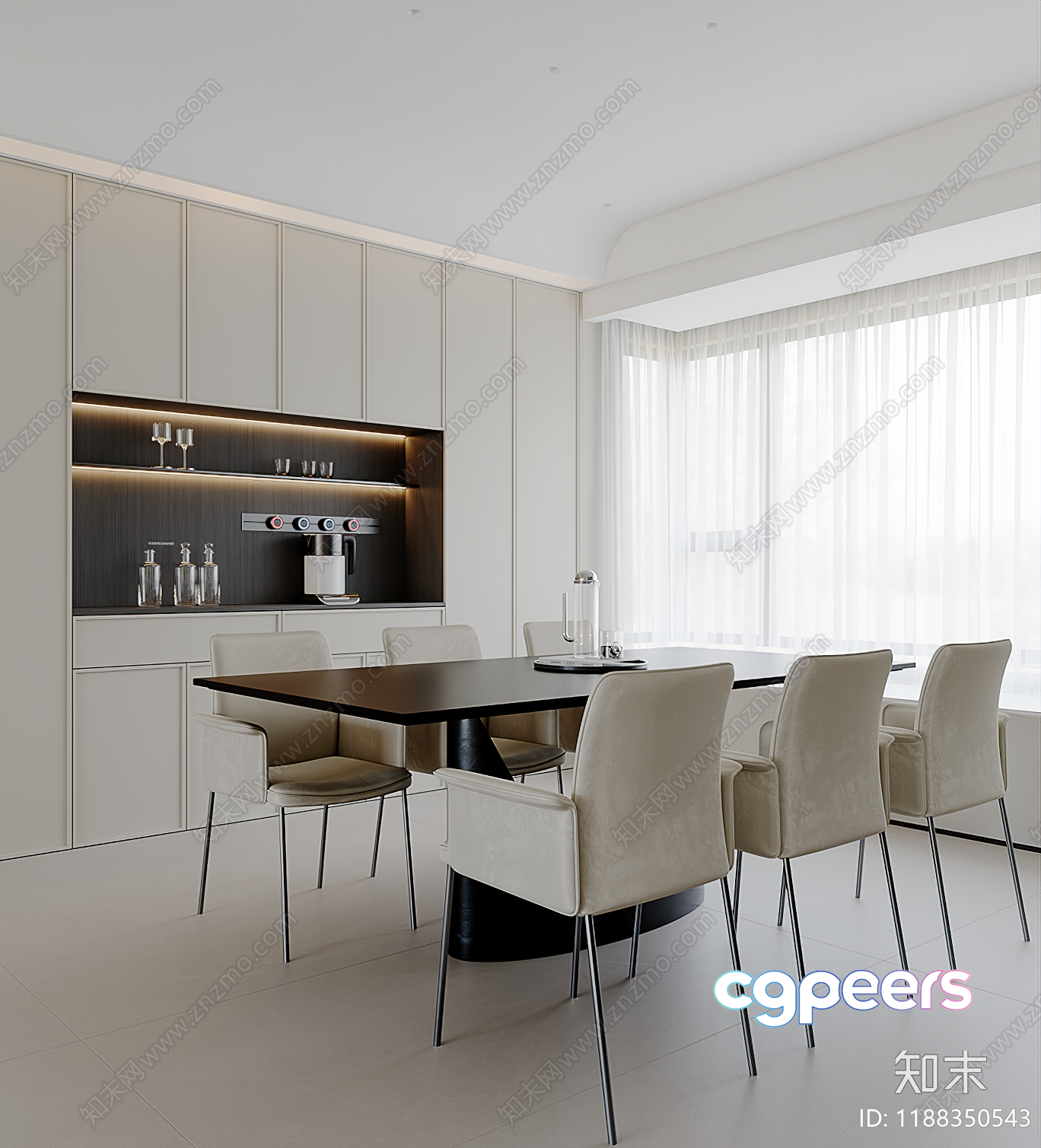 Modern Dining Room 3D Model - 4362 - VRAY Render Modern Dining Room 3D Model - 4362 - VRAY Render