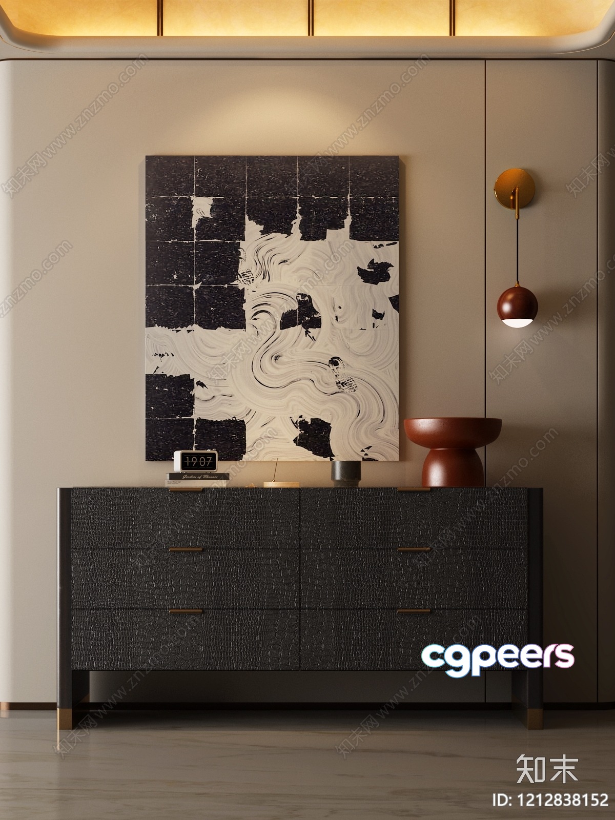Modern Living Room 3D Model - 2029 - VRAY Render