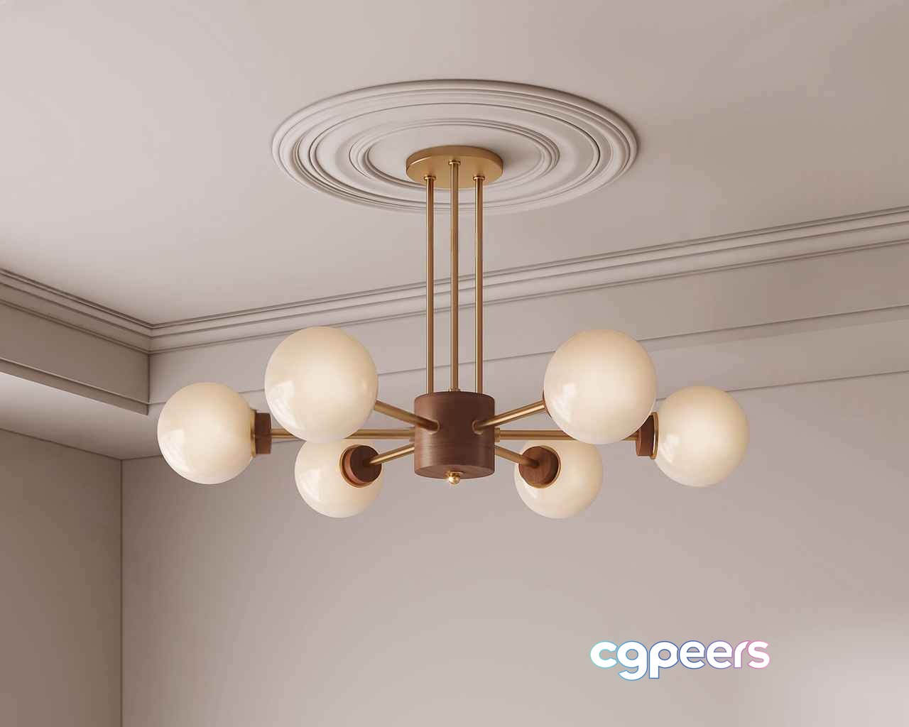 Gold Light Fixture 3D Model - 13951 - VRAY Render
