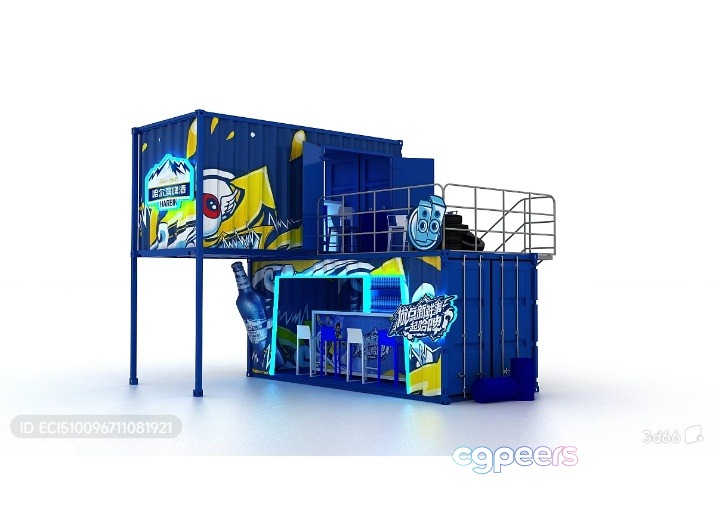 A Blue Shipping Container 3D Model - 4522 - VRAY Render A Blue Shipping Container 3D Model - 4522 - VRAY Render