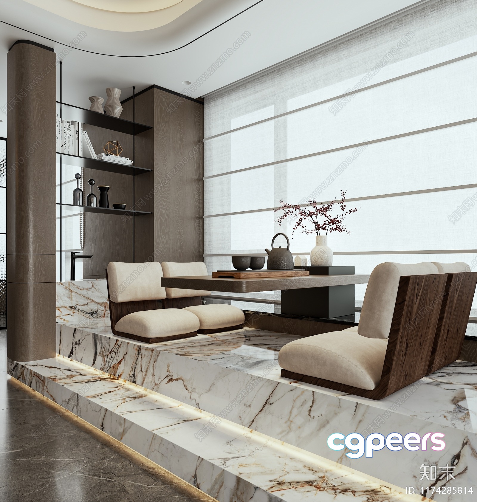 Modern Living Room 3D Model - 12938 - VRAY Render