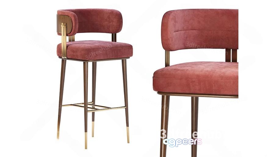 Modern Pink Barstools 3D Model - 18697 - VRAY Render Modern Pink Barstools 3D Model - 18697 - VRAY Render
