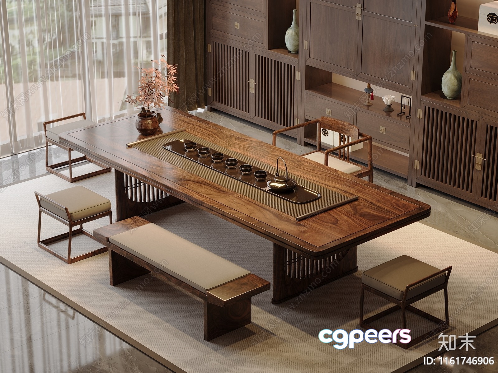 A Modern Dining Room 3D Model - 11866 - VRAY Render