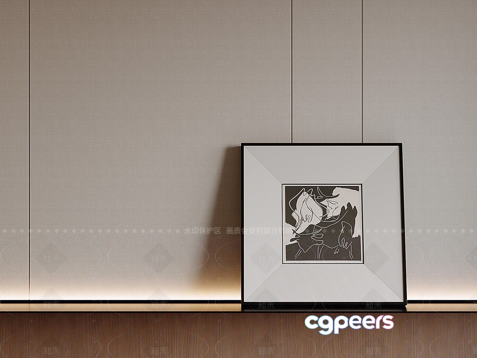 Modern Minimalist Frame 3D Model - 21466 - VRAY Render Modern Minimalist Frame 3D Model - 21466 - VRAY Render