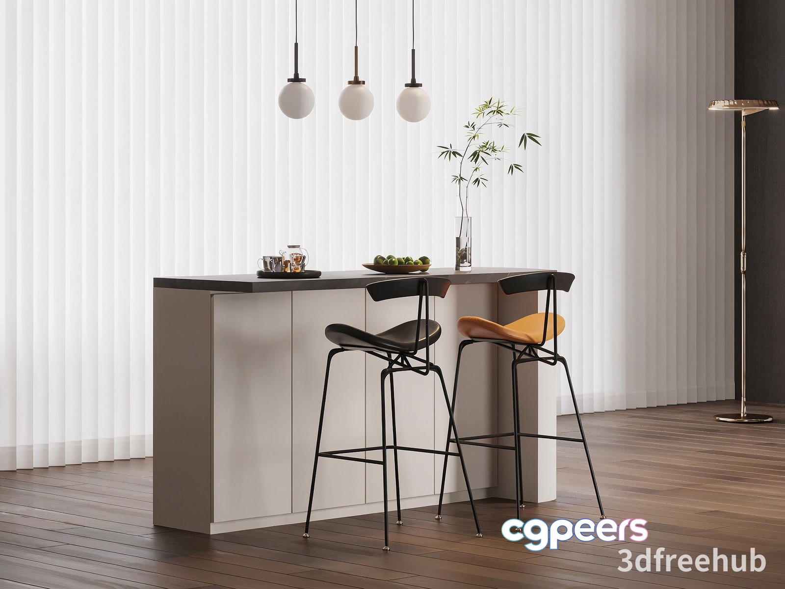 Modern Kitchen Island 3D Model - 7902 - VRAY Render
