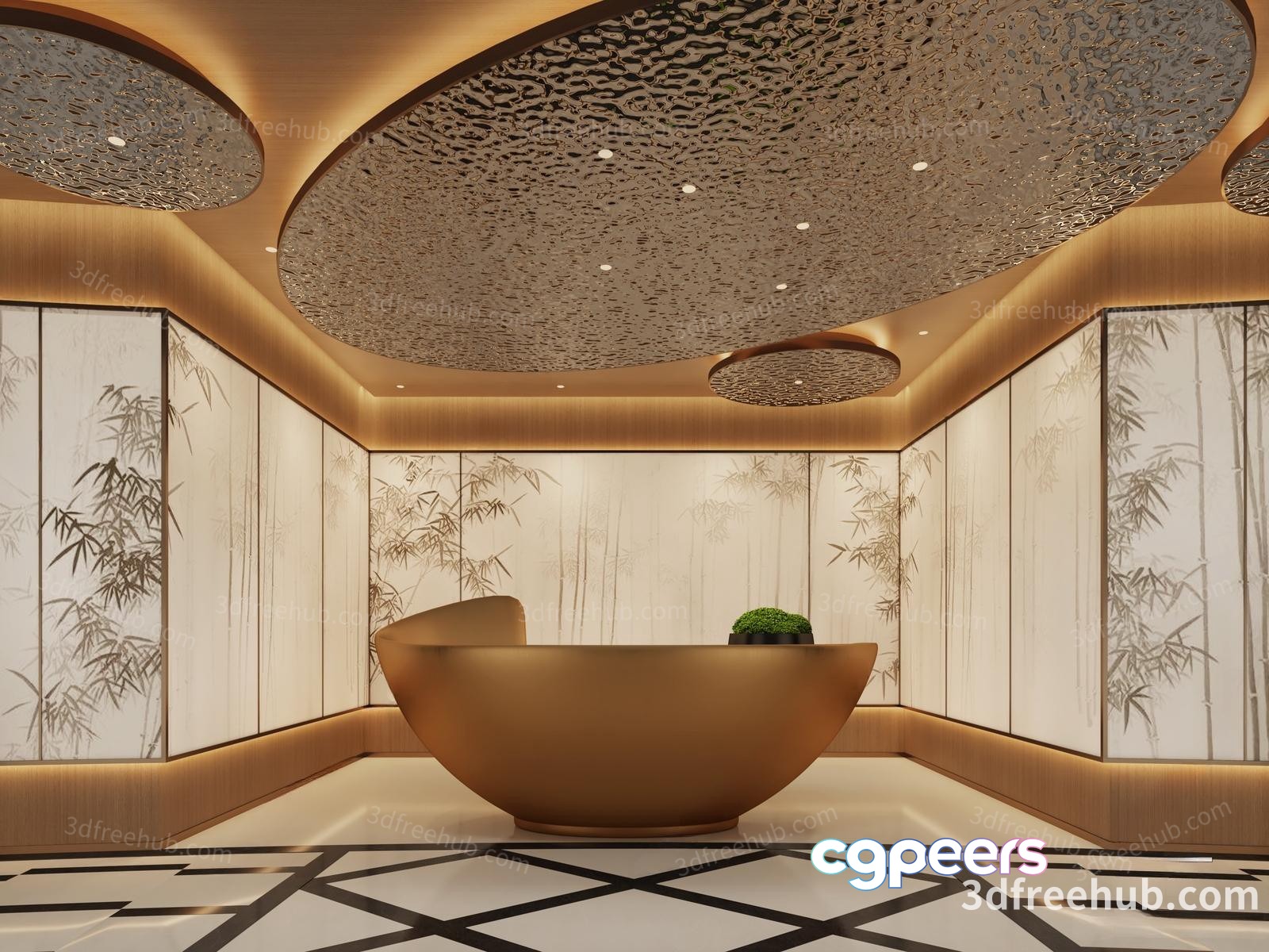 A Luxurious Bathroom With A Large Bathtub 3D Model - 19896 - VRAY Render