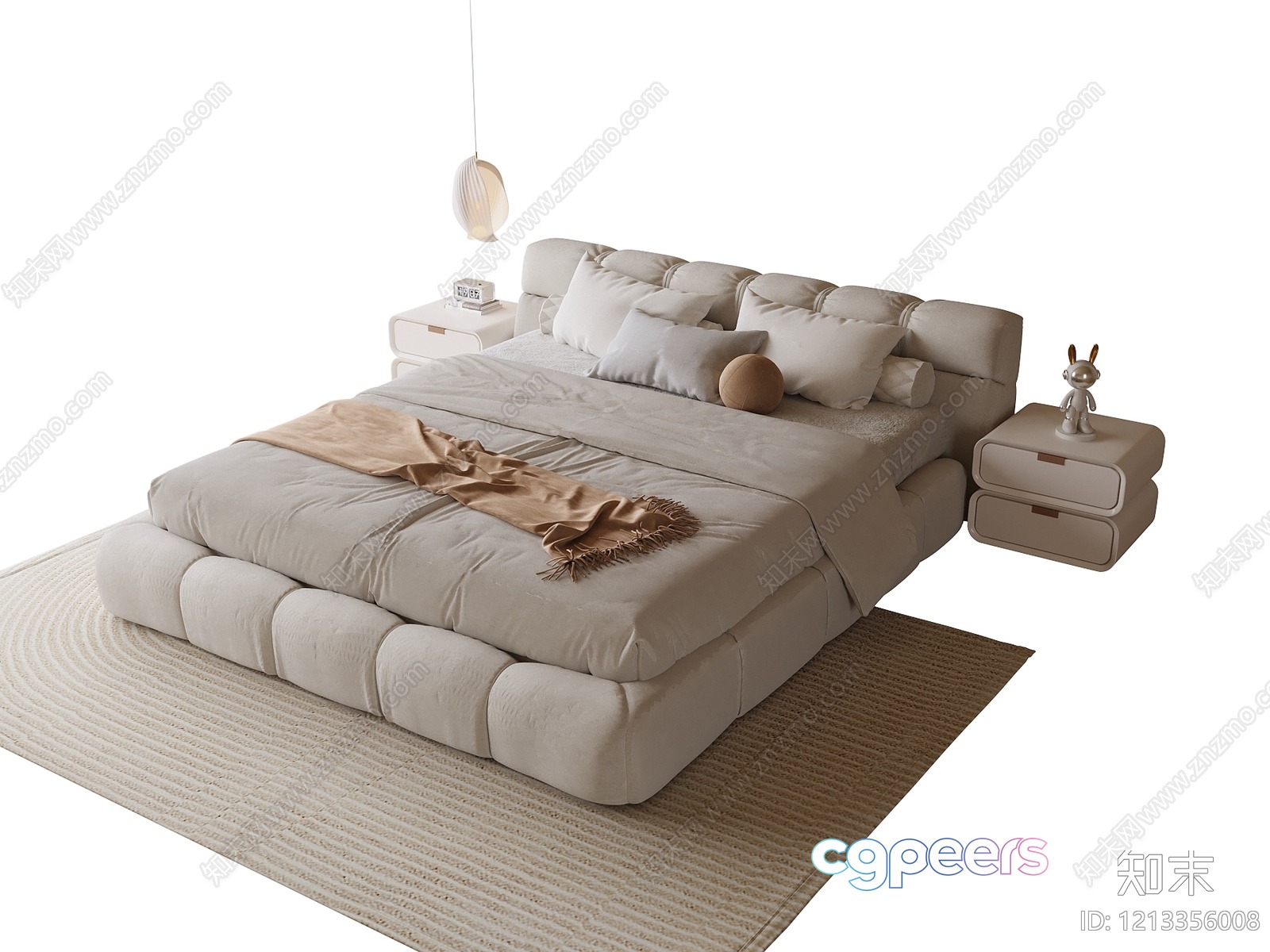 Cozy Modern Bedroom 3D Model - 13740 - VRAY Render