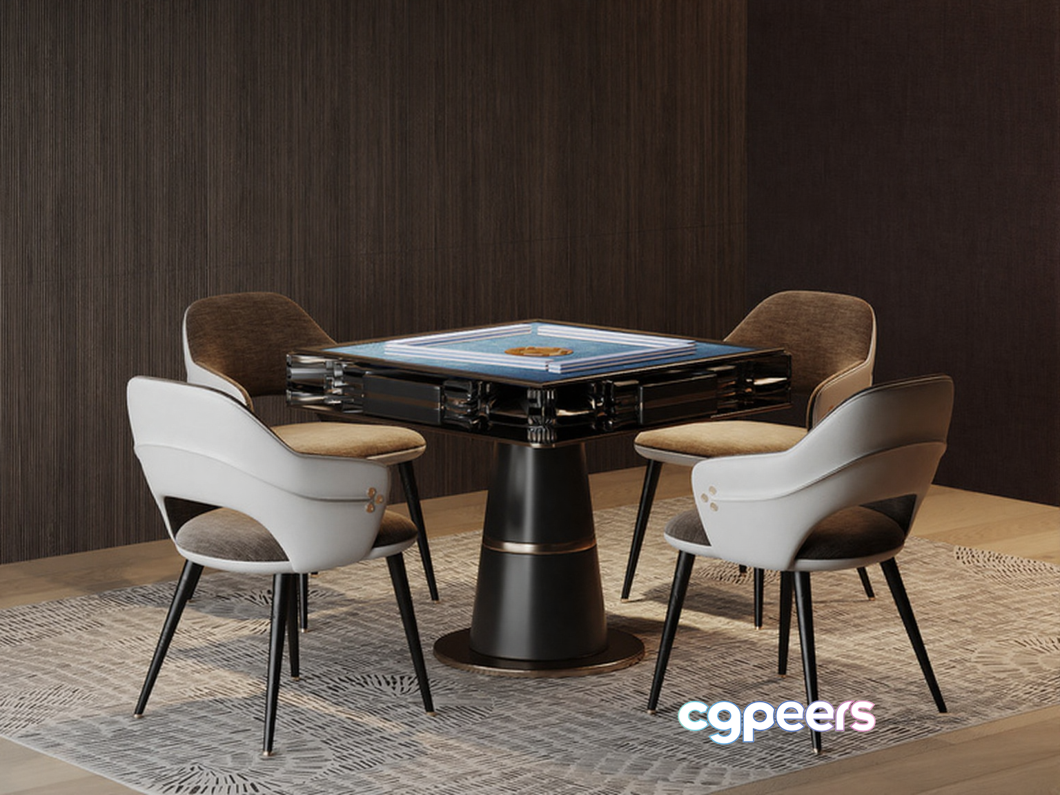 A Modern Dining Table 3D Model - 12187 - VRAY Render