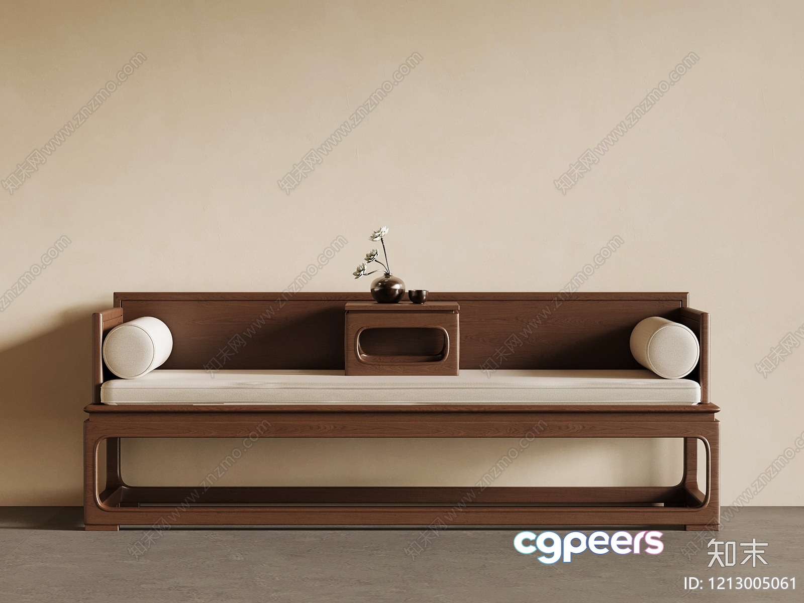 Wooden Daybed 3D Model - 20456 - VRAY Render