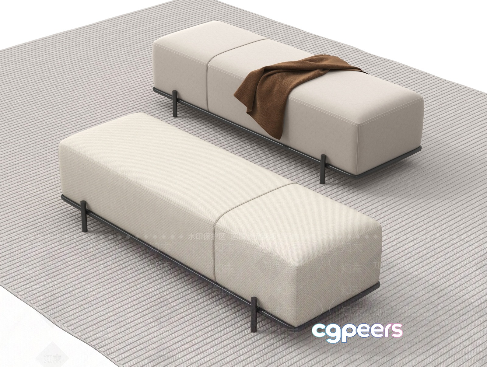 Modern Beige Furniture 3D Model - 10753 - VRAY Render