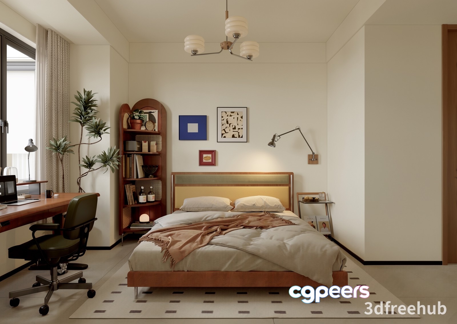 Cozy Bedroom 3D Model - 20001 - VRAY Render