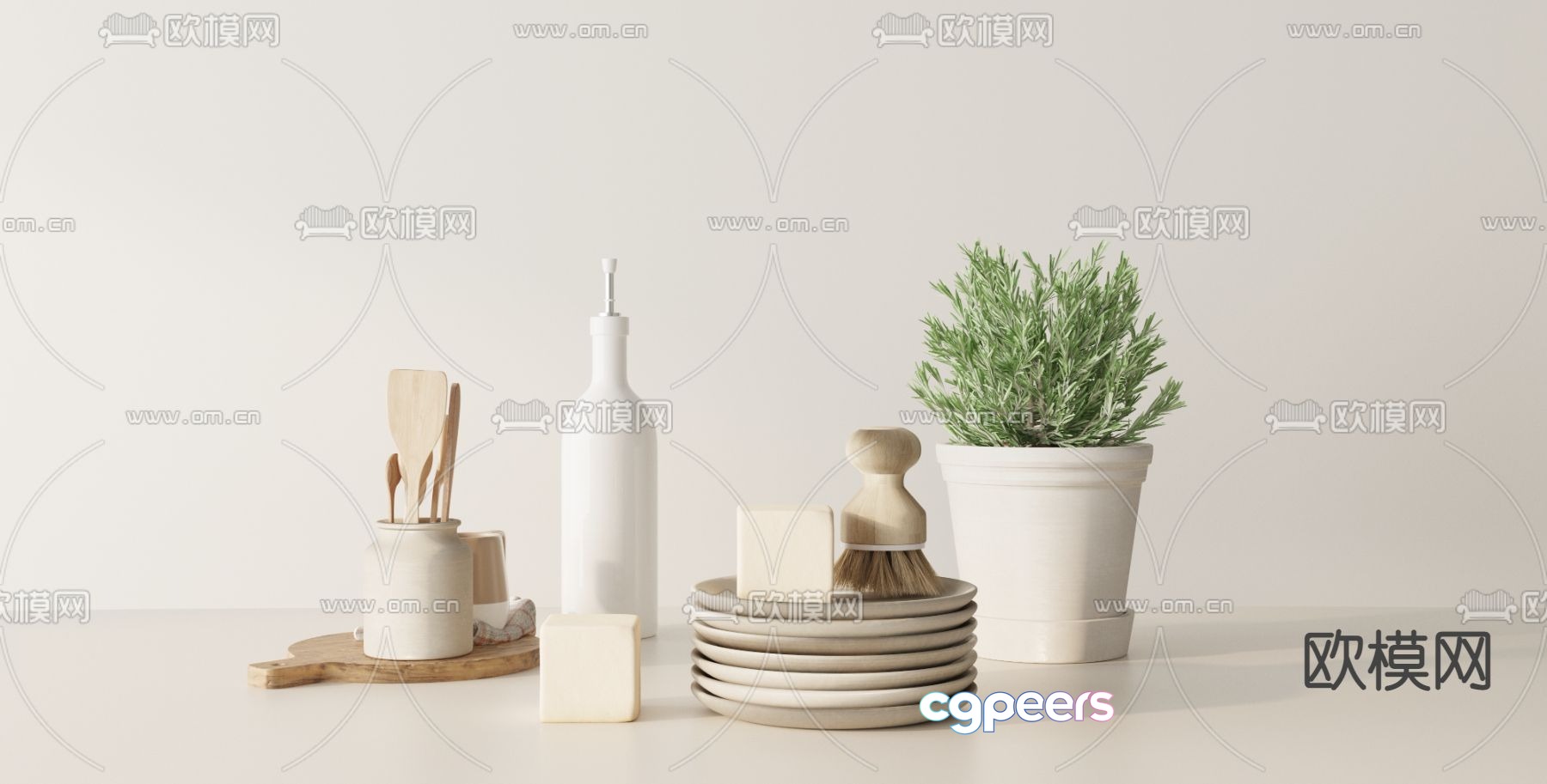 Cozy Kitchen Setup 3D Model - 13045 - VRAY Render Cozy Kitchen Setup 3D Model - 13045 - VRAY Render