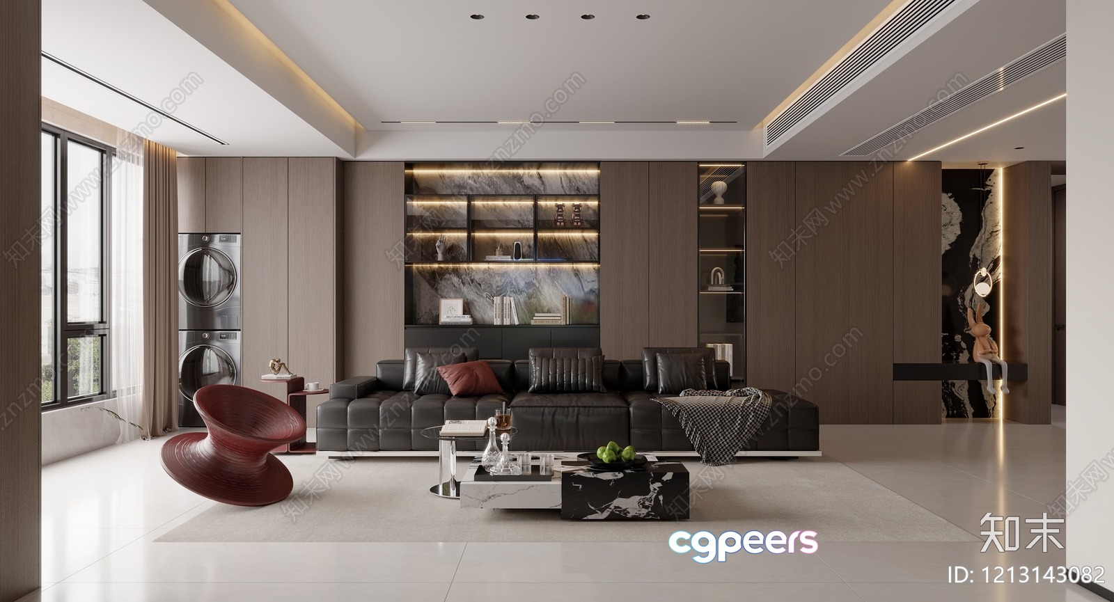 Modern Living Room 3D Model - 2434 - VRAY Render