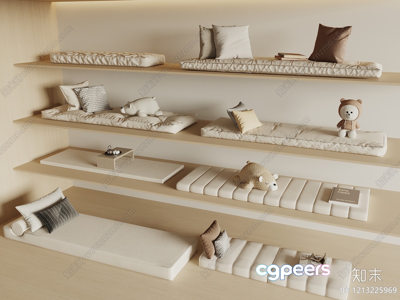 Cozy Minimalist Bedrooms 3D Model - 4456 - VRAY Render