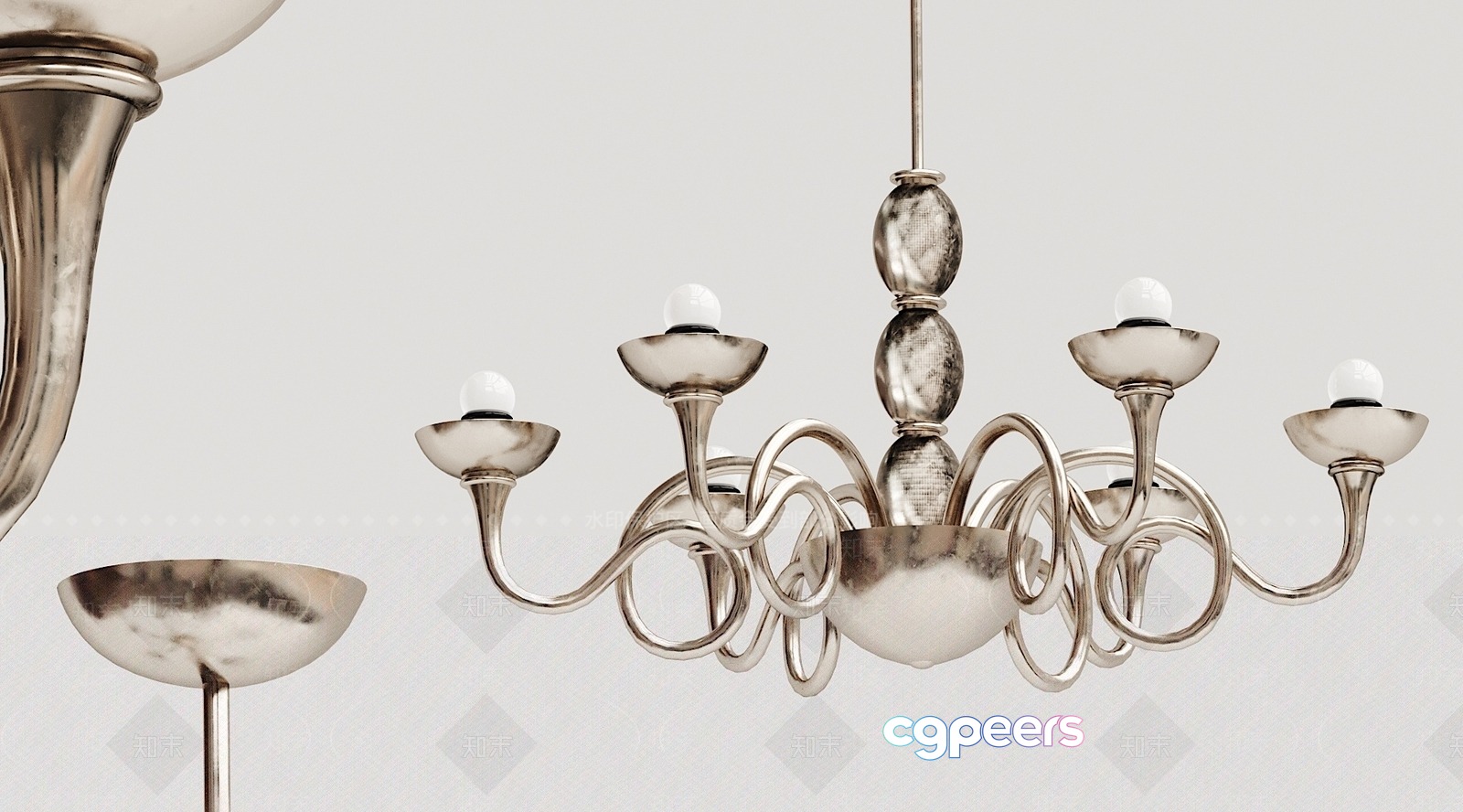 Gold Light Fixture 3D Model - 3933 - VRAY Render