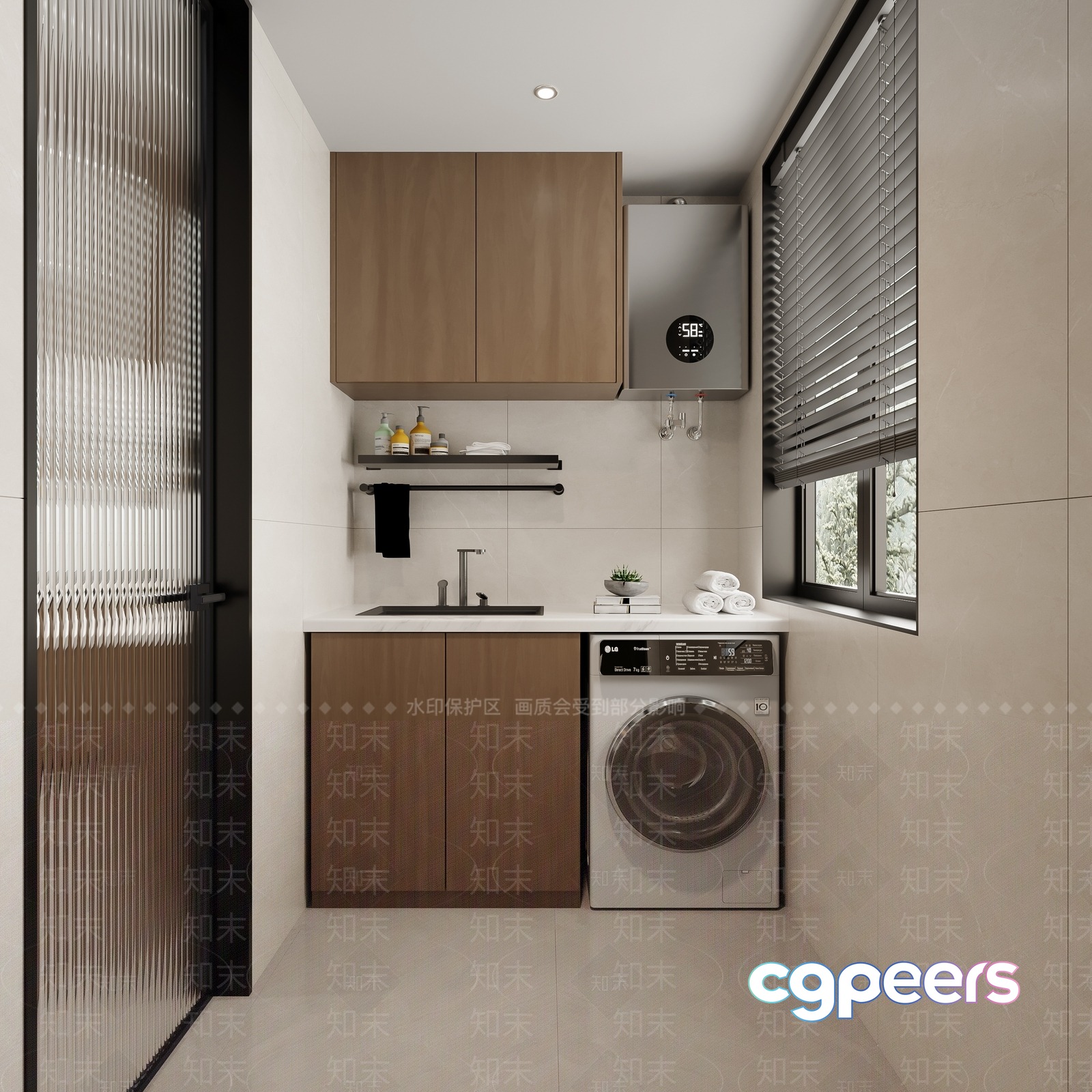 Modern Laundry Room 3D Model - 19432 - CORONA Render