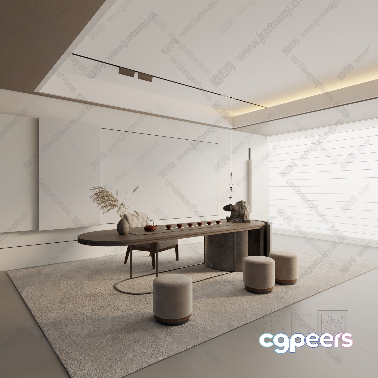 Modern Minimalist Dining Room 3D Model - 6839 - VRAY Render Modern Minimalist Dining Room 3D Model - 6839 - VRAY Render