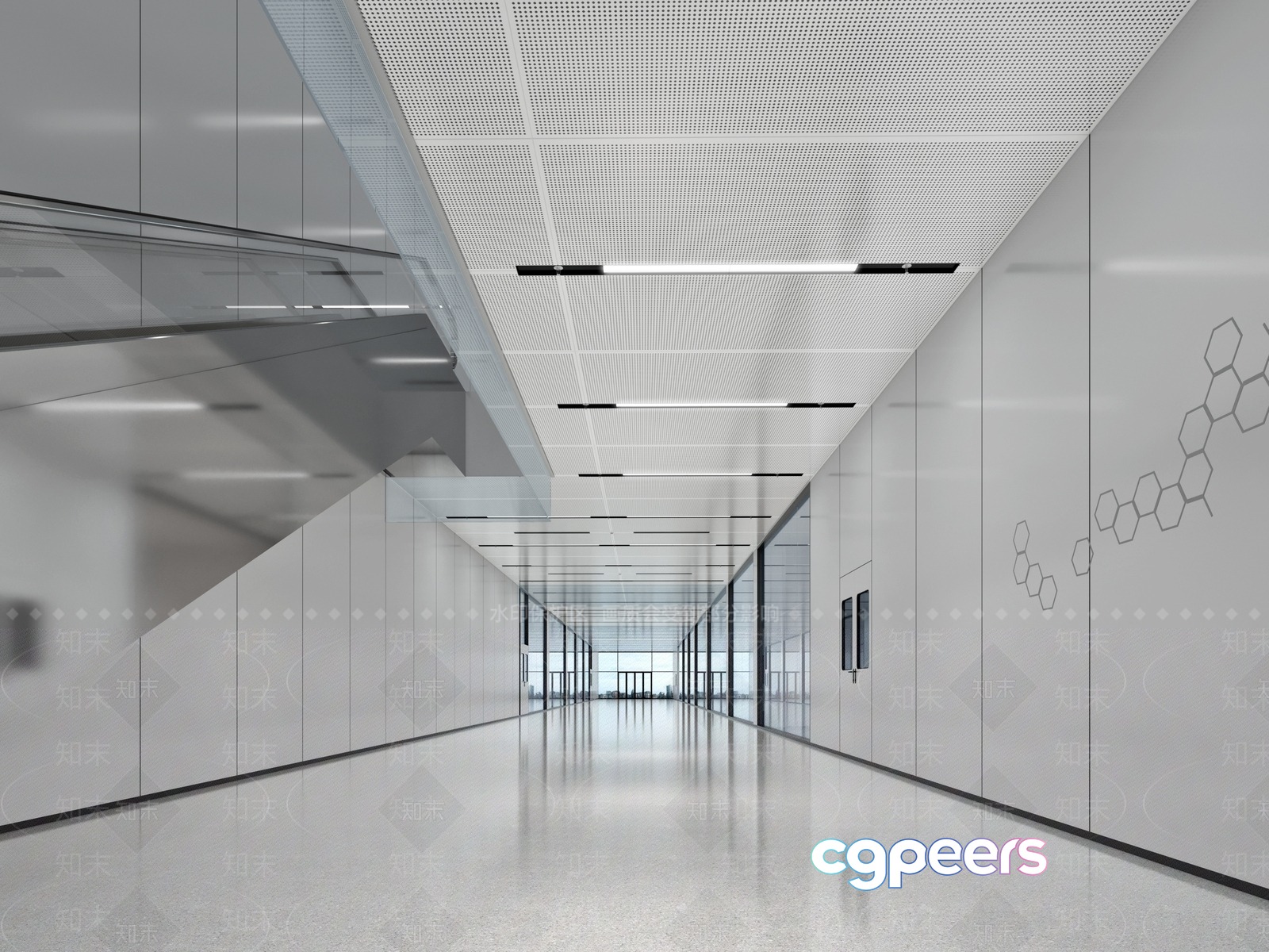 Modern White Hallway 3D Model - 7322 - VRAY Render Modern White Hallway 3D Model - 7322 - VRAY Render