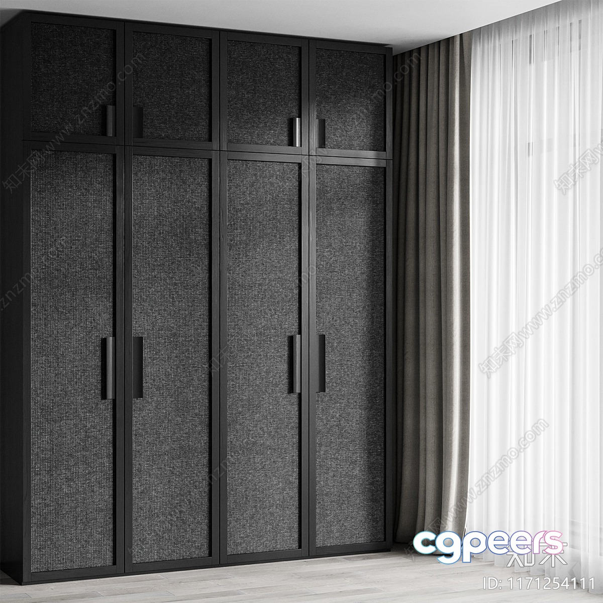 Modern Grey Wardrobe 3D Model - 9053 - VRAY Render