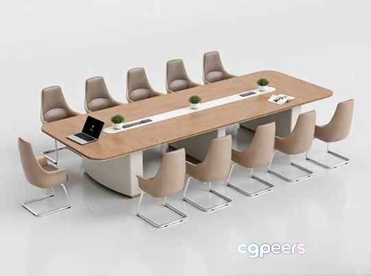 Modern Office Furniture 3D Model - 6041 - VRAY Render