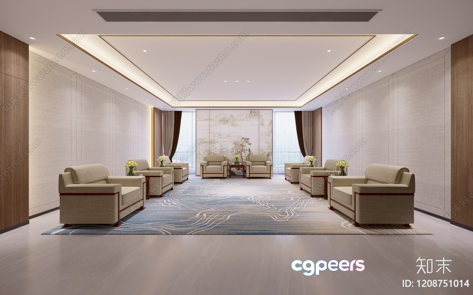Modern Living Room 3D Model - 20654 - VRAY Render Modern Living Room 3D Model - 20654 - VRAY Render