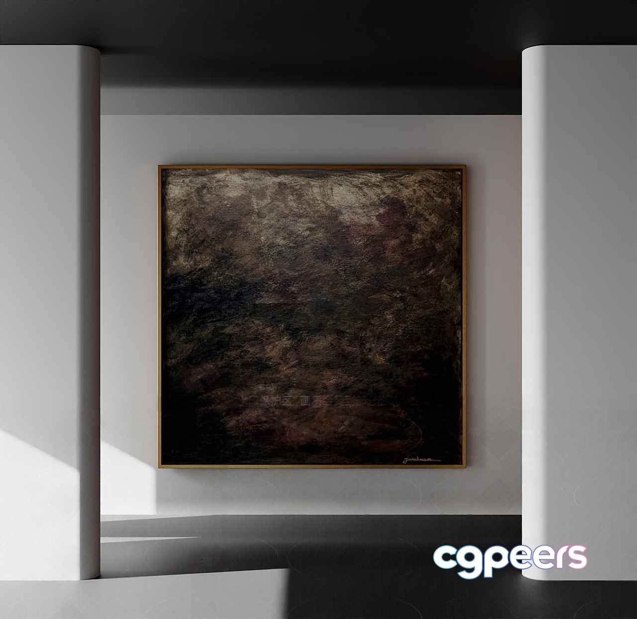 A Square Painting With A Gold Frame 3D Model - 16859 - CORONA Render A Square Painting With A Gold Frame 3D Model - 16859 - CORONA Render