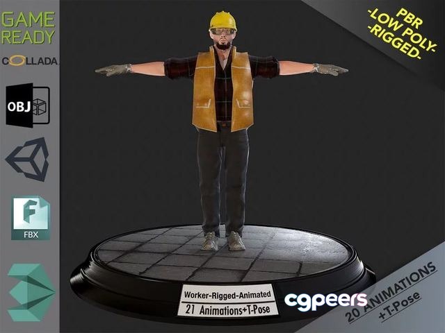 3D Game Assets - Worker1 Animations Pack Low-poly 3D Game Assets - Worker1 Animations Pack Low-poly