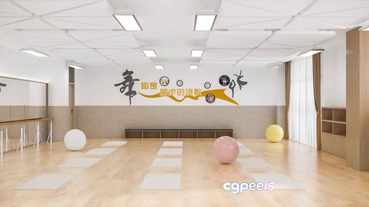 A Dance Studio 3D Model - 23412 - VRAY Render