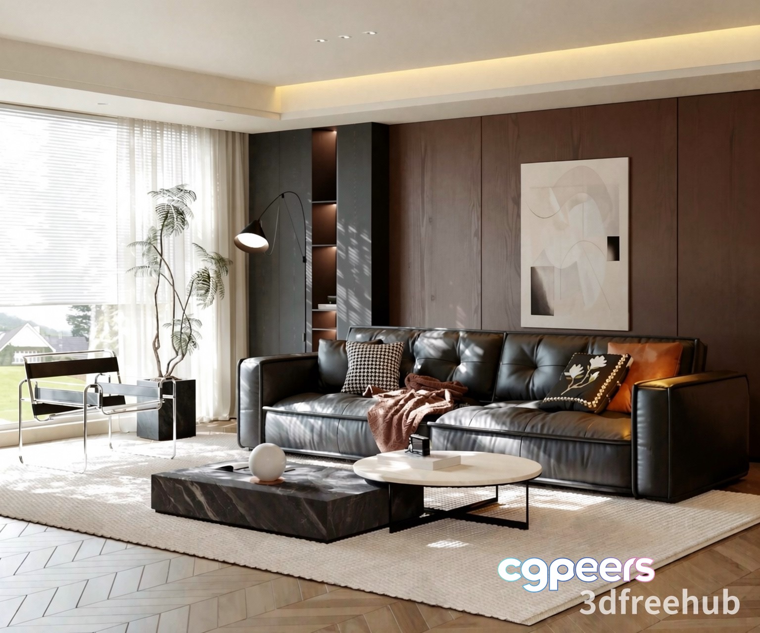 Modern Living Room 3D Model - 19634 - VRAY Render