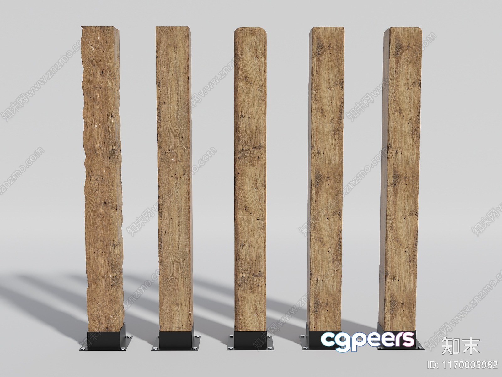 A Row Of Wooden Posts 3D Model - 2177 - VRAY Render A Row Of Wooden Posts 3D Model - 2177 - VRAY Render