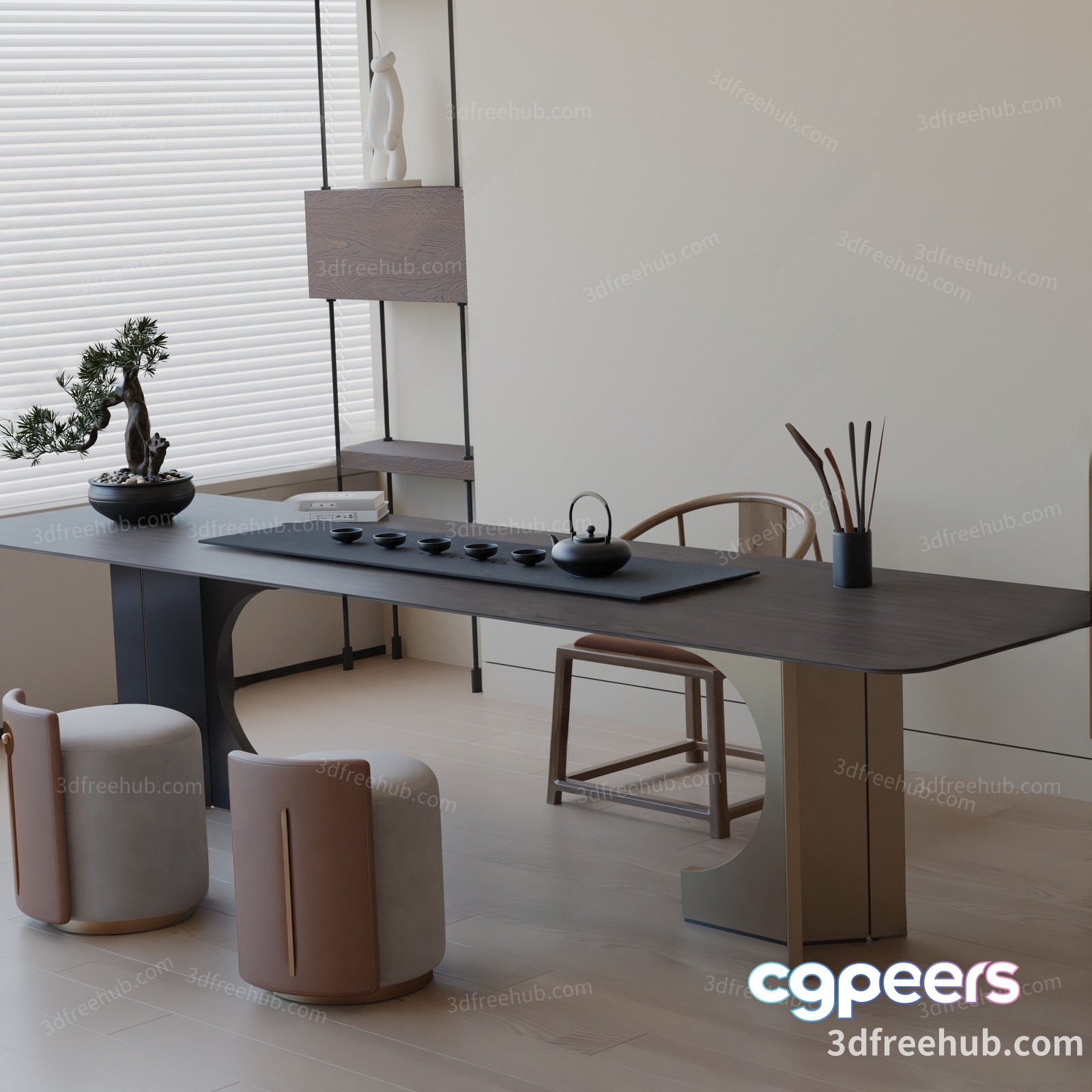 Modern Minimalist Office 3D Model - 20579 - VRAY Render