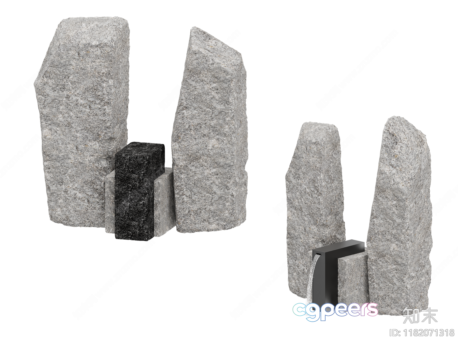 Gray Stone Structures 3D Model - 17253 - CORONA Render