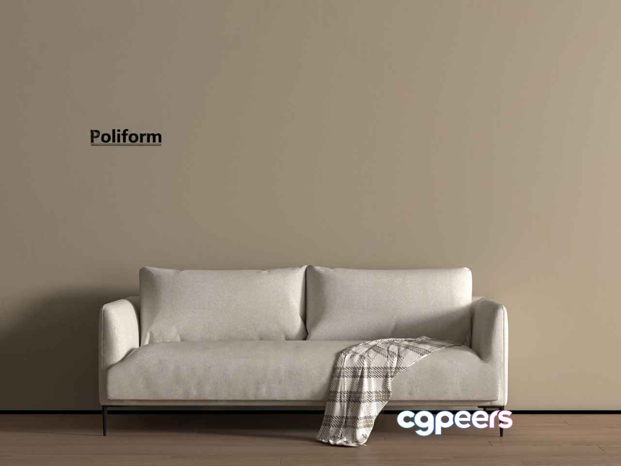 Modern White Couch 3D Model - 22774 - VRAY Render
