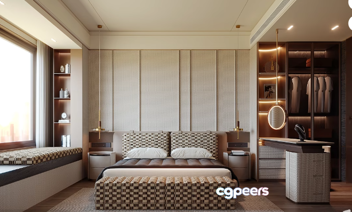 Modern Bedroom Decor 3D Model - 19030 - CORONA Render