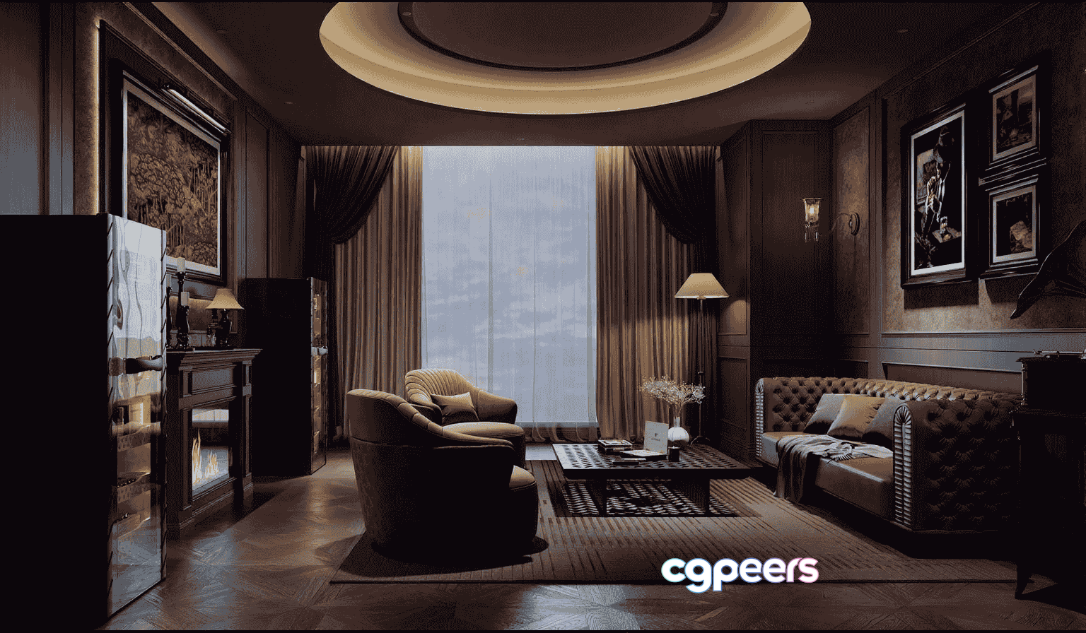 Cozy Living Room 3D Model - 11708 - VRAY Render