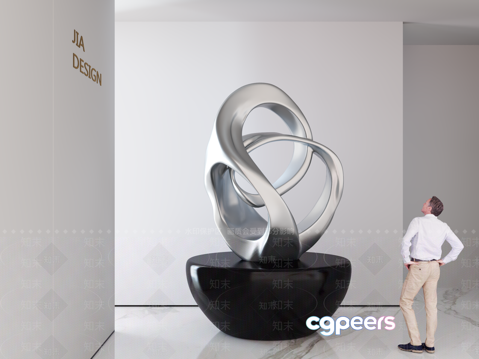 Modern Art Piece 3D Model - 6870 - VRAY Render