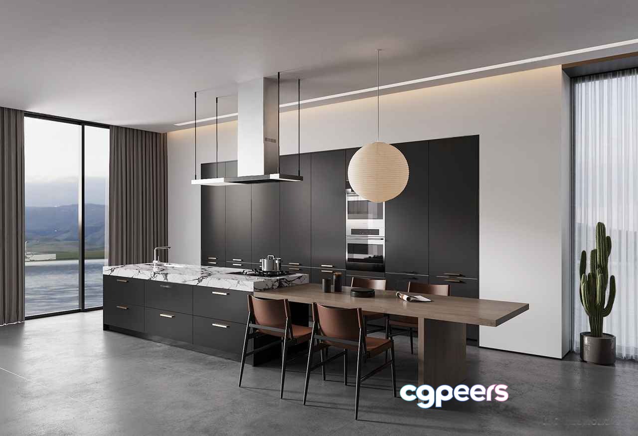 Modern Kitchen 3D Model - 7217 - CORONA Render