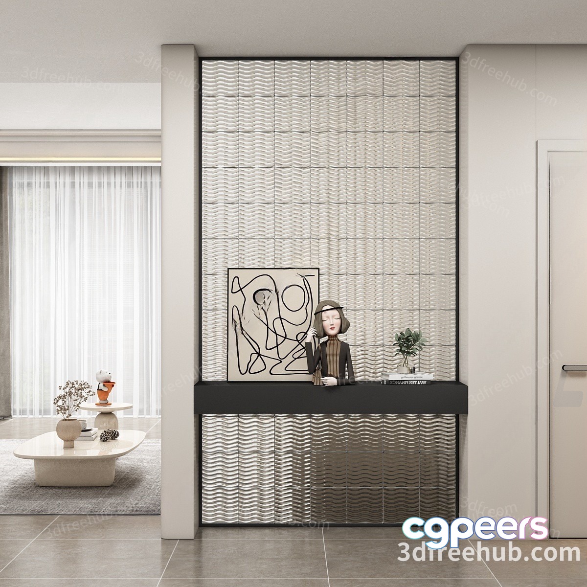 Modern Living Room 3D Model - 1109 - VRAY Render Modern Living Room 3D Model - 1109 - VRAY Render