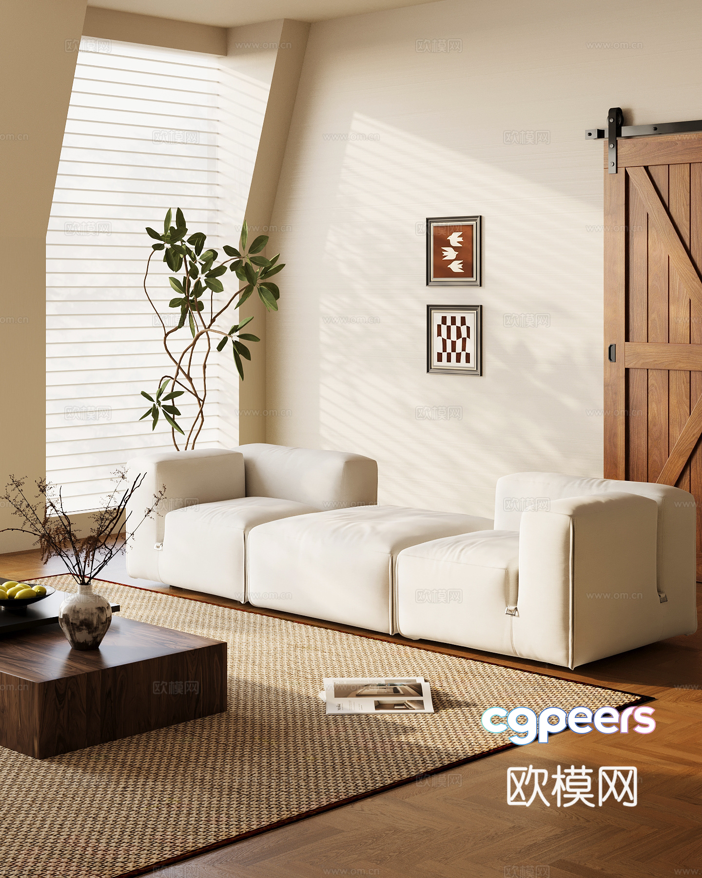 Modern Living Room 3D Model - 2226 - VRAY Render