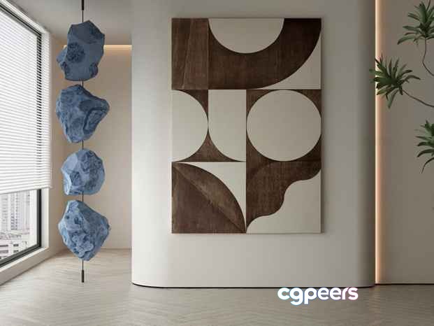 Modern Abstract Art 3D Model - 17596 - VRAY Render Modern Abstract Art 3D Model - 17596 - VRAY Render