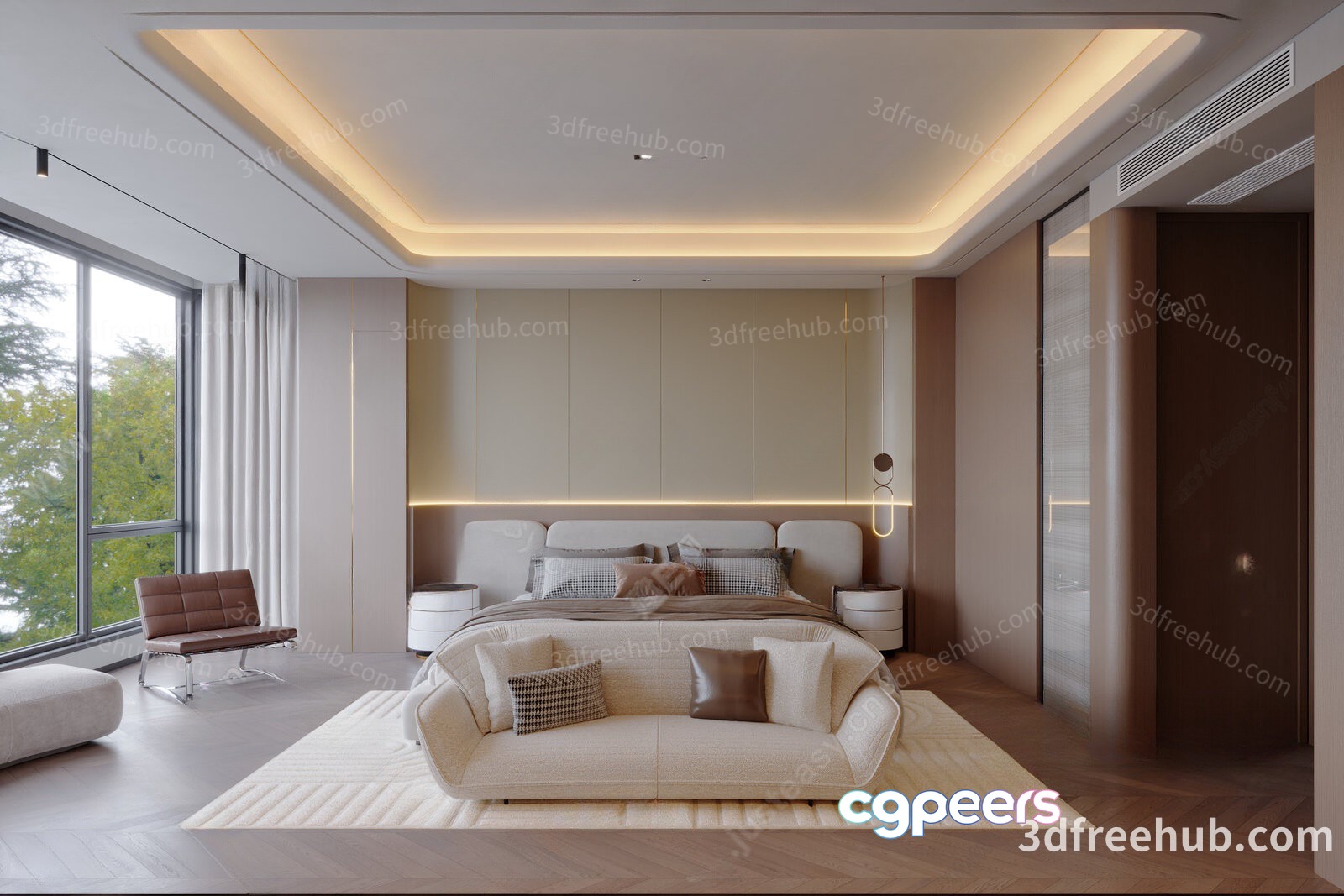 Modern Bedroom Design 3D Model - 19293 - VRAY Render Modern Bedroom Design 3D Model - 19293 - VRAY Render