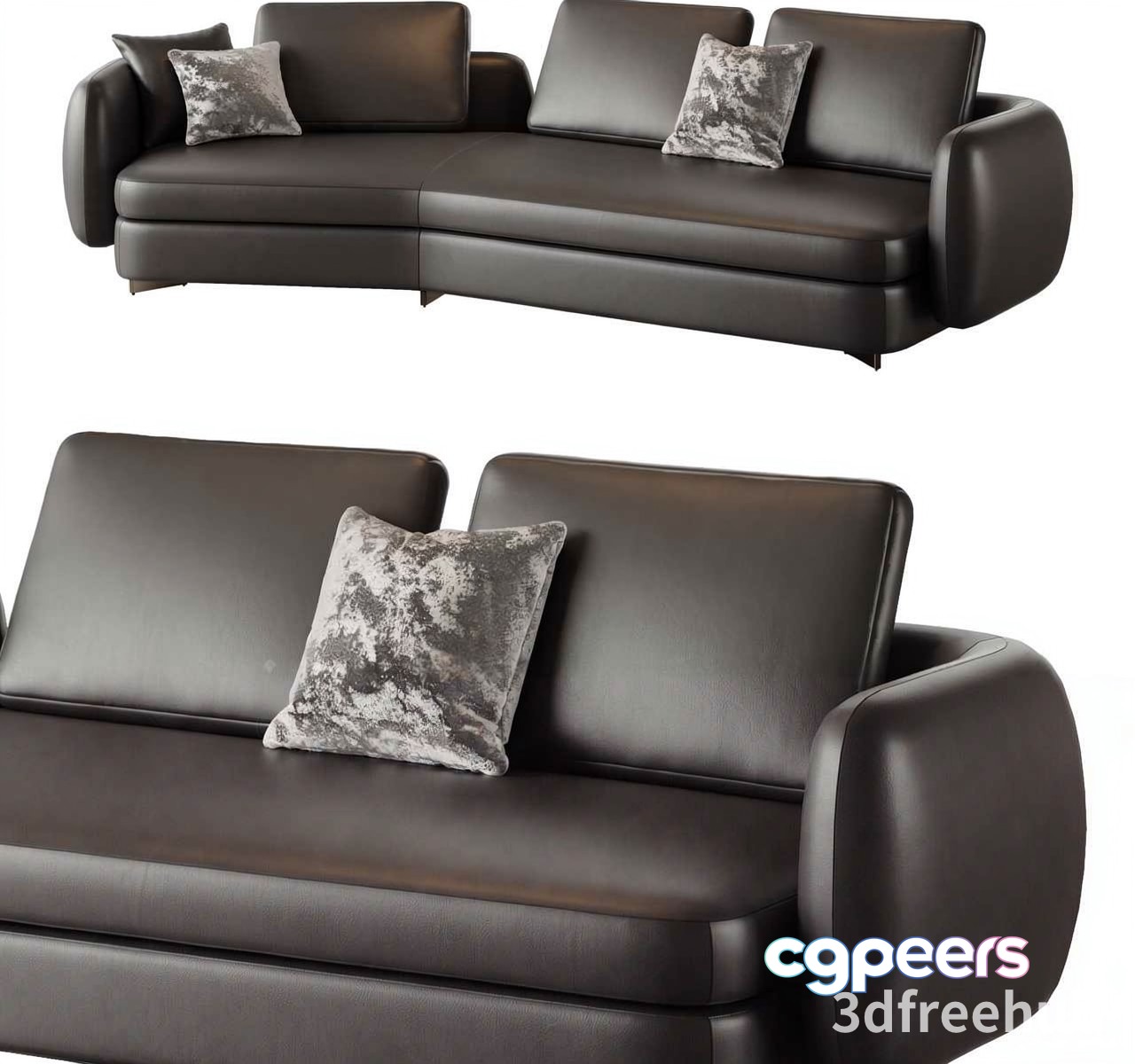 Modern Leather Couch 3D Model - 21638 - VRAY Render Modern Leather Couch 3D Model - 21638 - VRAY Render