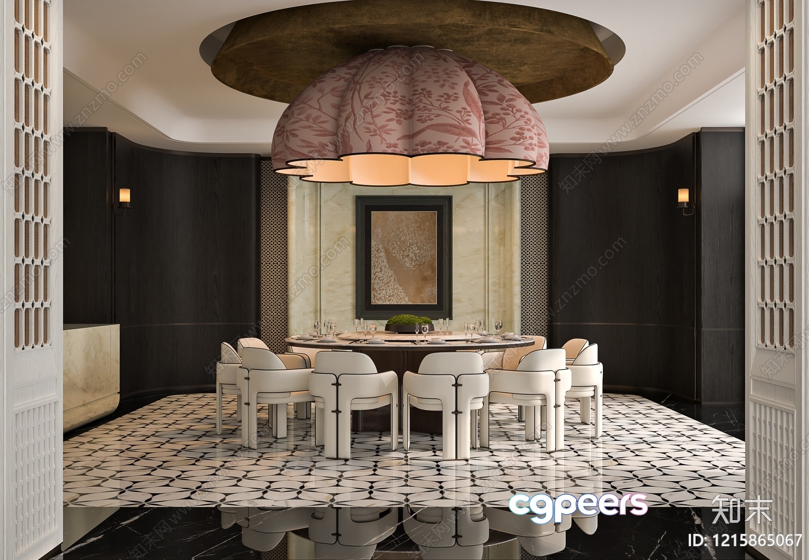 A Modern Dining Room 3D Model - 10655 - VRAY Render