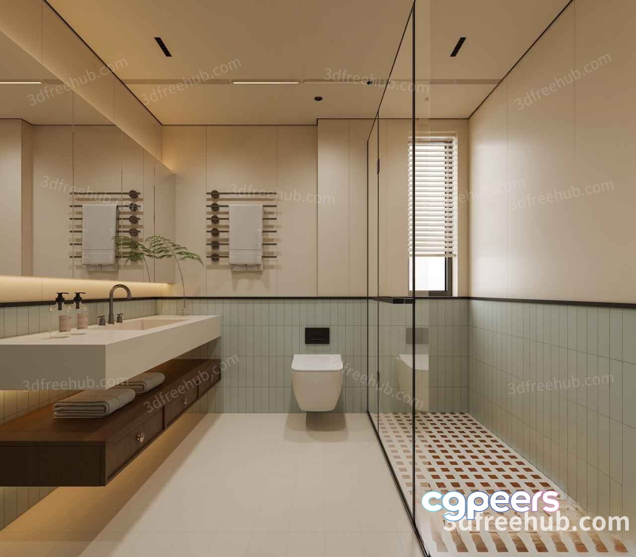Modern Bathroom Design 3D Model - 20873 - VRAY Render Modern Bathroom Design 3D Model - 20873 - VRAY Render